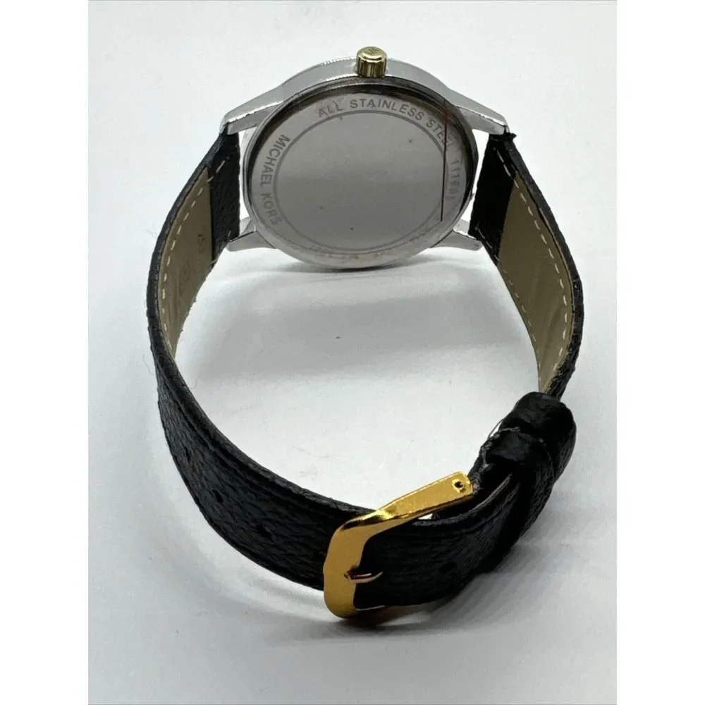 Michael Kors Hartman MK3521 Women's Black Leather Analog Dial Wrist Watch JNA749